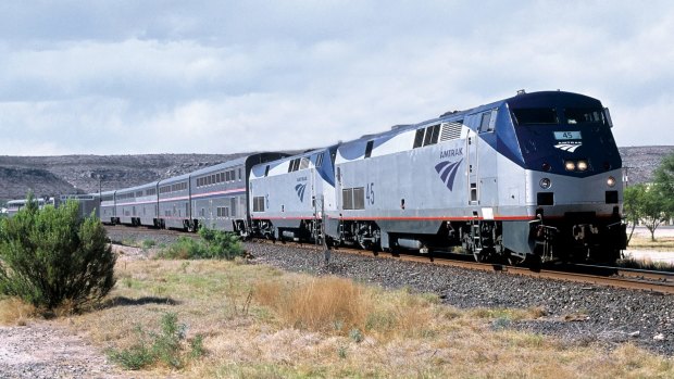 Amtrak's Sunset Limited near Sanderson Texas.