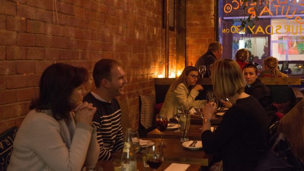 Catalan flavour: Soaking up the atmosphere at Las Tapas in St Kilda.