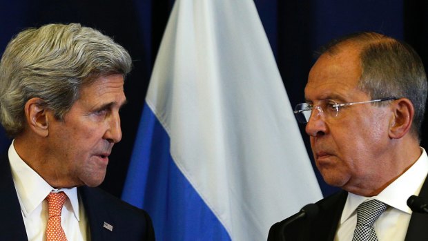 Agreed to ceasefire: US Secretary of State John Kerry and Russian Foreign Minister Sergei Lavrov.