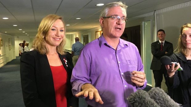 Greens Queensland candidates Larissa Waters and Andrew Bartlett.