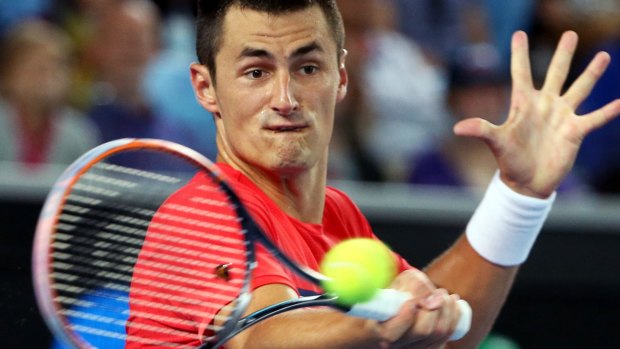 Bernard Tomic during his second round match at the Australian Open on Thursday.