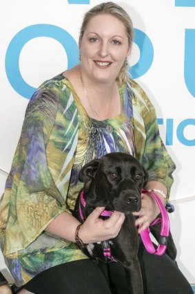 Shelly Curtis with her new dog Milly.