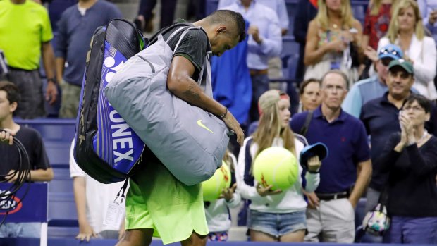 Kyrgios trudges out of this year's US Open.