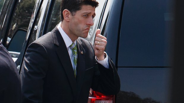 Paul Ryan leaves the White House after telling Trump he didn't have the numbers.