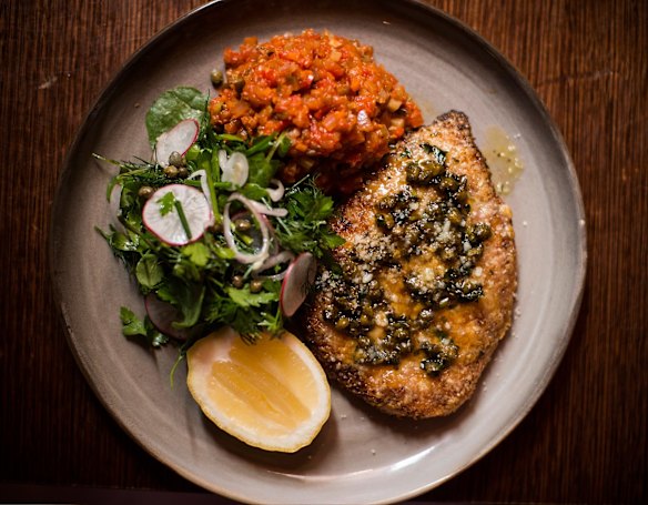 Chicken Milanese with spiced ratatouille