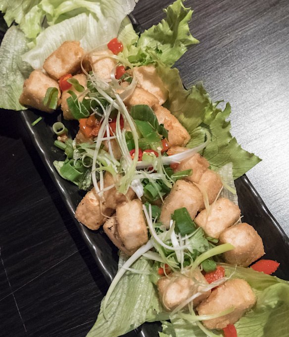 Snack on some fried tofu 'gems'.