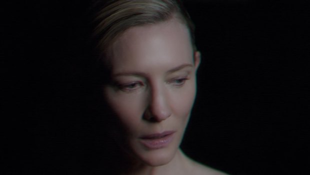 Cate Blanchett as she appears in John Hillcoat's clip for the Massive Attack song The Spoils.