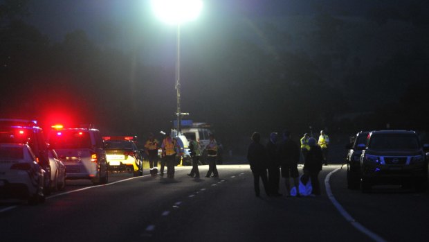 Scene of a fatal crash on the Monaro Highway.