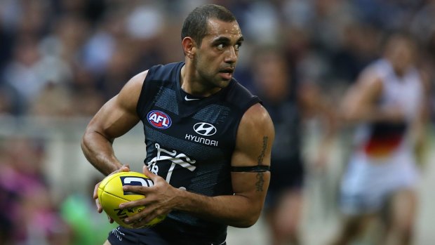 Exceptional value: Chris Yarran, in seven seasons with Carlton, has accrued 10 Brownlow votes and kicked 90 goals.