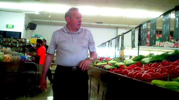 Tony Madafferi in his fruit and veg store..