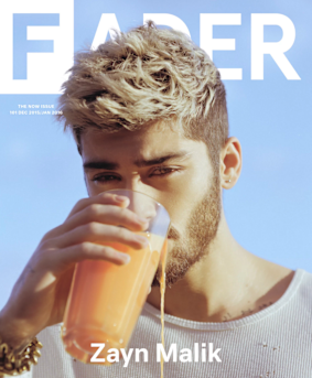 Former One Direction member Zayn Malik on the cover of <i>Fader.</i>