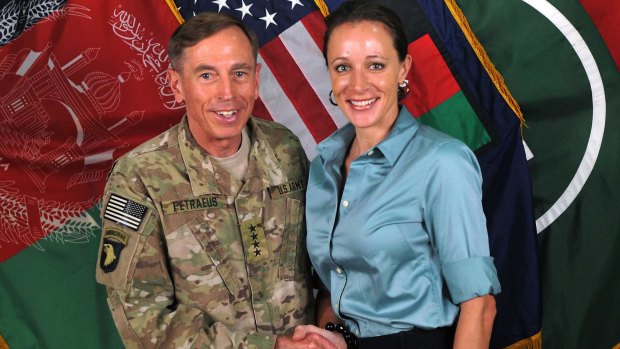 David Petraeus and Paula Broadwell, in a photo from the International Security Assistance Force.