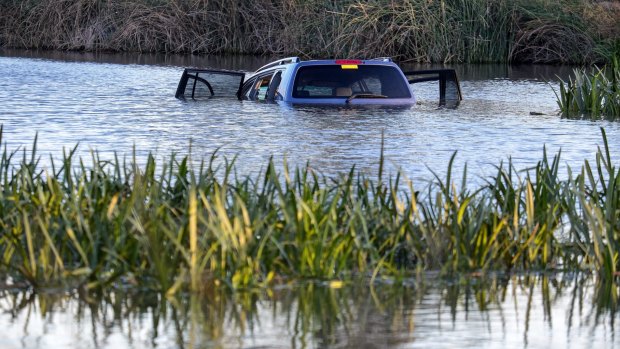 Akon Guode's car submerged in Lake Gladman in Wyndham Vale.