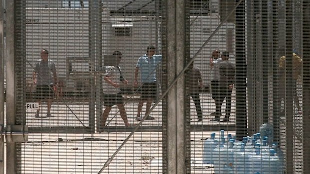 Asylum seekers at the Manus Island detention centre.