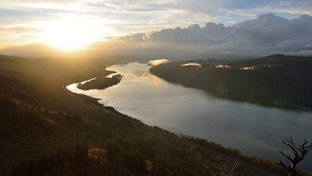 The lower Columbia River near Astoria in Oregon. 