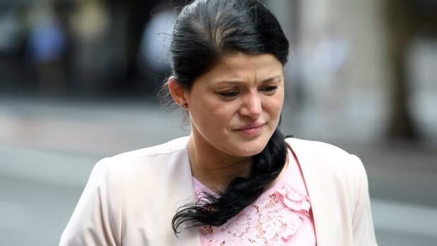 Katherine Abdallah, seen outside court during the trial, has been found guilty of manslaughter. 