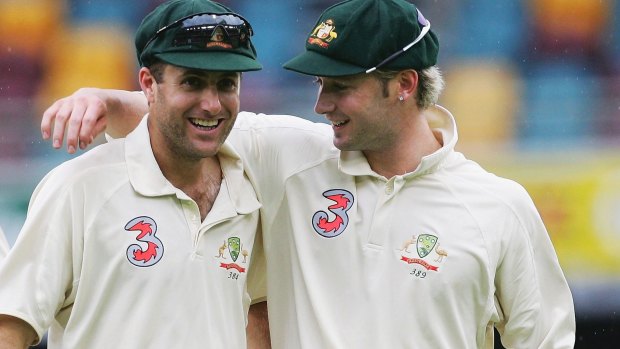 At odds: Simon Katich and Michael Clarke.