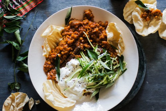 Rogan josh dhal (pictured without optional lamb).