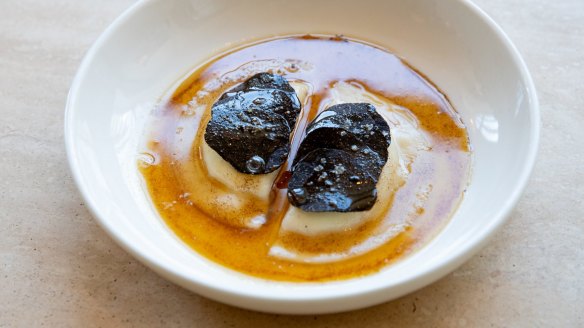 Go-to dish: Potato dumplings, buffalo curd, whey, black truffle.
