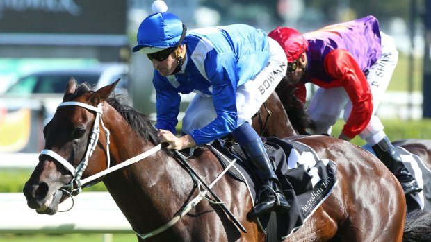 That'll do: Hugh Bowman rides Winx to win the Chipping Norton Stakes at Randwick.