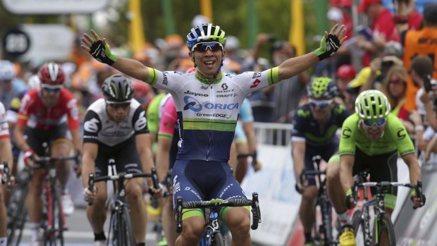 Speed to burn: Caleb Ewan won stage 1 of the Tour Down Under in fine style.