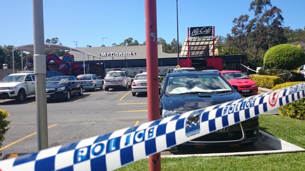 The shooting unfolded at the Helensvale McDonald's.