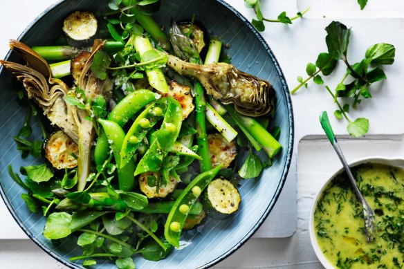 Keep them fresh: Adam Liaw's spring greens salad.