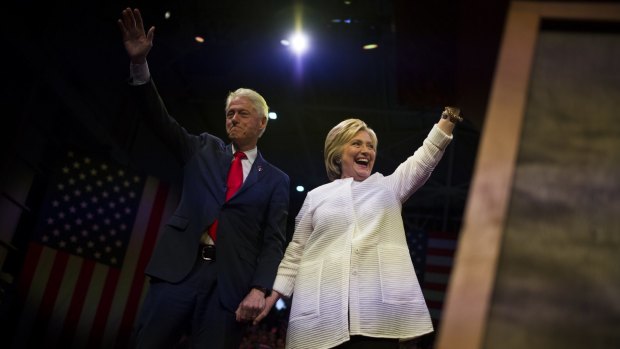 Hillary Clinton, the presumptive Democratic presidential nominee, and husband Bill Clinton.