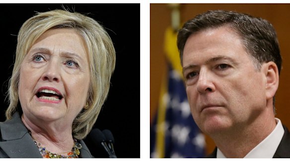 Hillary Clinton and FBI Director James Comey.