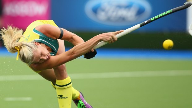 Jodie Kenny scored the winning goal for the Hockeyroos at the death.
