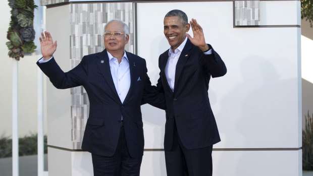 Malaysian Prime Minister Najib Razak with US President Barack Obama at the ASEAN leaders' summit in California earlier this month.