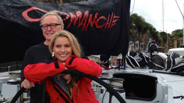 On board Comanche: Jim Clark and Kristy Hinze-Clark.