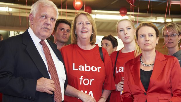 Joe Bullock with Labor senate candidates Louise Pratt (right). 