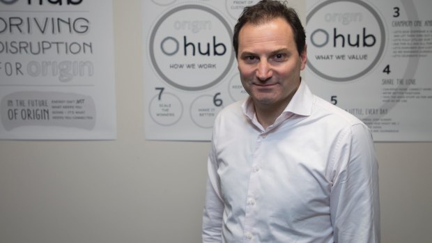 Origin Energy chief executive Frank Calabria at the company's O-Hub technology space in Melbourne.