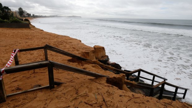 Beach erosion at North Narrabeen in April 2015.