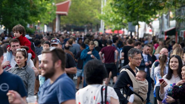 Crowds enjoy the 2017 Multicultural Festival in Canberra. It is unclear what, if any, existing ACT events could be outsourced. 