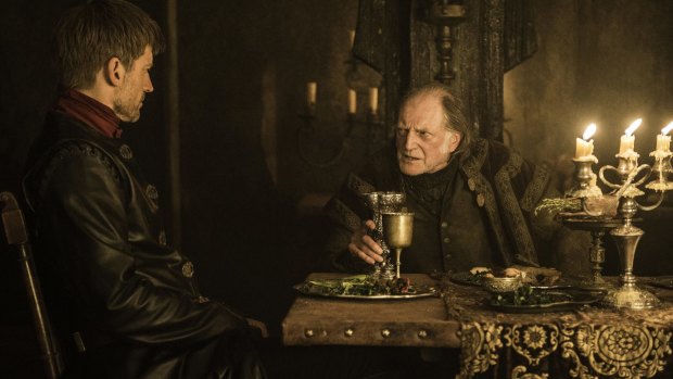 Jaime Lannister bears the bore Walder Frey hours before the 90-year-old lecherer's death
