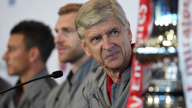 Arsenal manager Arsene Wenger at a press conference.