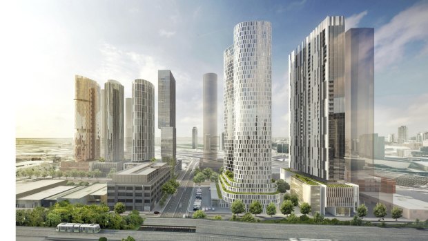 An artists impression of the six towers in Normanby Road.