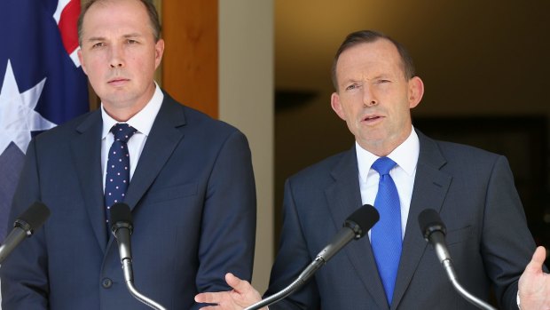 Cracking down on illegal bikies: new Immigration Minister Peter Dutton, left.