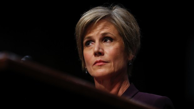 Former acting attorney general Sally Yates testifies before the Senate Judiciary subcommittee on Crime and Terrorism hearing.