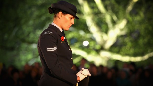 The Anzac dawn service in London at Wellington Arch.