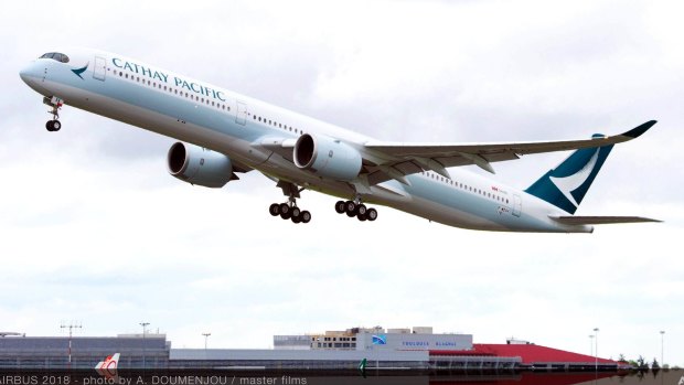 The Cathay Pacific A350-1000 is flying from Melbourne and Perth to Hong Kong.