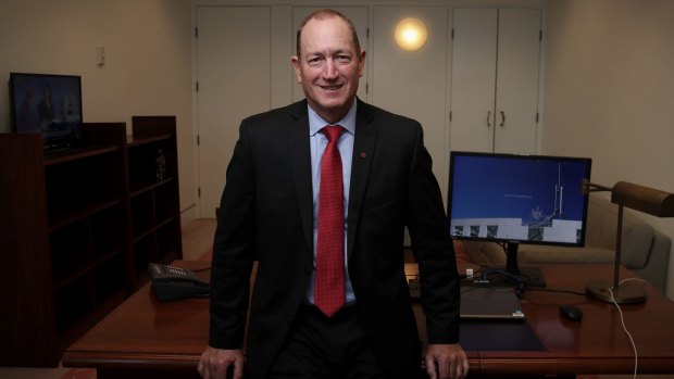 Senator Fraser Anning in his new Senate office at Parliament House in November.