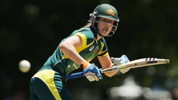 Ellyse Perry, pictured at Bowral last summer, has started the Ashes tour in great form