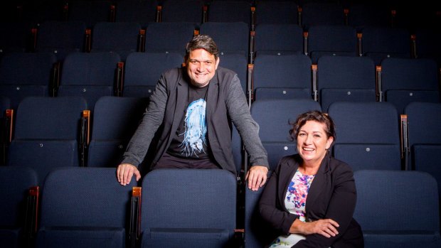 Wesley Enoch and his sister Leeanne Enoch at the Queensland Theatre Company. 