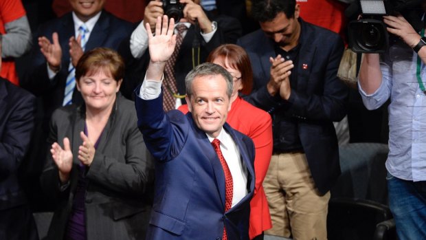 Opposition Leader Bill Shorten arrives for Labor's campaign launch in western Sydney on Sunday.