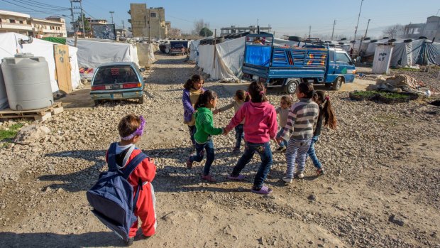 Syrian refugee children in Lebanon.
 