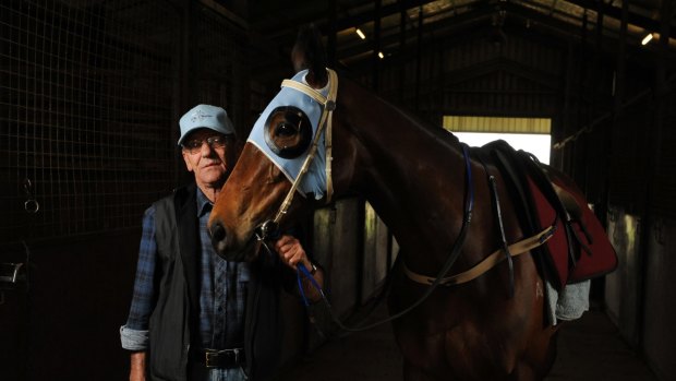 Left the stable: Trainer Mick Burles with The Cleaner in 2014.