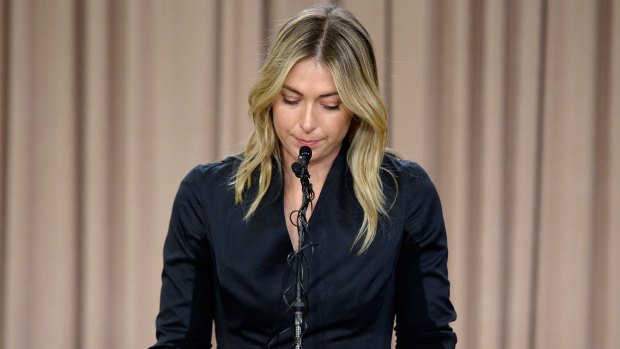 Tennis player Maria Sharapova addresses the media regarding a failed drug test at the Australian Open.